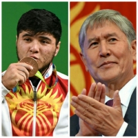 Алмазбек Атамбаев коло медаль ээси Иззат Артыков менен телефон аркылуу сүйлөшүп, "биз сени менен сыймыктанабыз" деп айтты