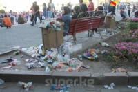 Бишкек. Эгемендүүлүктүн 25 жылдыгын белгилөөдөн соң борбордук аянттан 55 метр куб таштанды чыгарылды