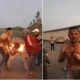 Өзбекстанда тери заводунун иштешине каршы болгон адам өзүн өрттөп жиберди (видео)