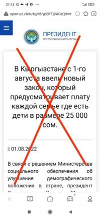 Эмгек министрлиги балалуу үй-бүлөлөргө 25 миң сом берилет деген маалымат боюнча билдирүү таратты